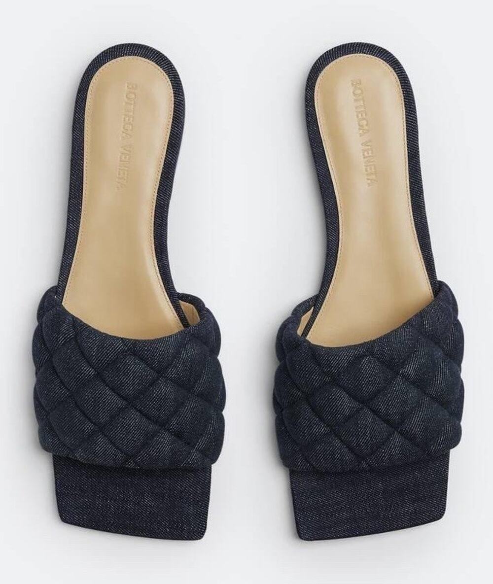 Bottega Veneta Indigo Denim Flat Sandals 8 US (38 Euro) 708906 Italy NWT $890